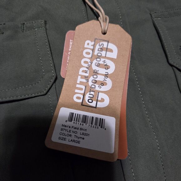 Duck Camp Lightweight Hunting Shirt Long Sleeve LS201 Green Size Large New - Picture 2 of 9